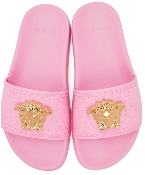 versace slides womens pink|Versace pink heels.